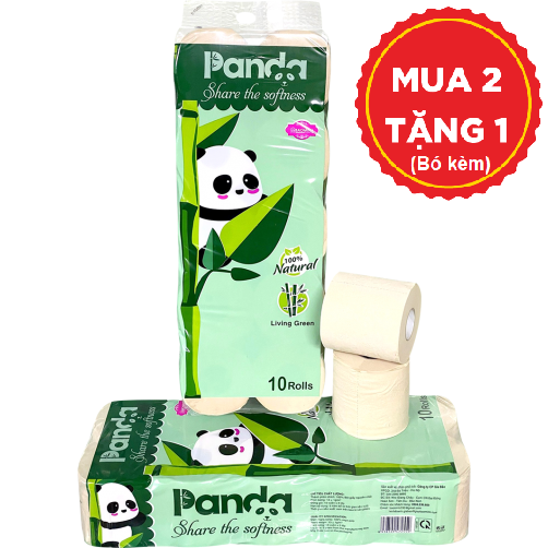 Giấy vệ sinh Panda lụa 3 lớp 10 cuộn có lõi